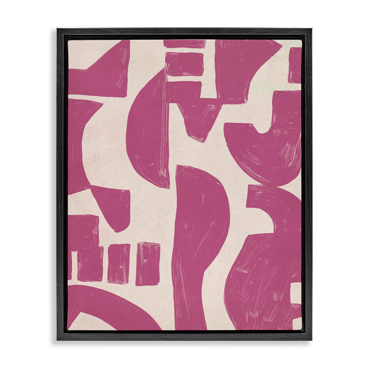 Stupell Industries Purple Asymmetrical Shapes Floater Framed Canvas Wall Art Design by June Erica Vess